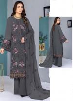 Georgette Grey Eid Wear Embroidery Work Pakistani Suit